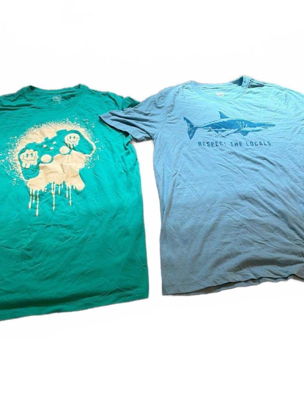 Wonder Nation Boys Gaming Shark Graphic Tees XXL Lot of 2